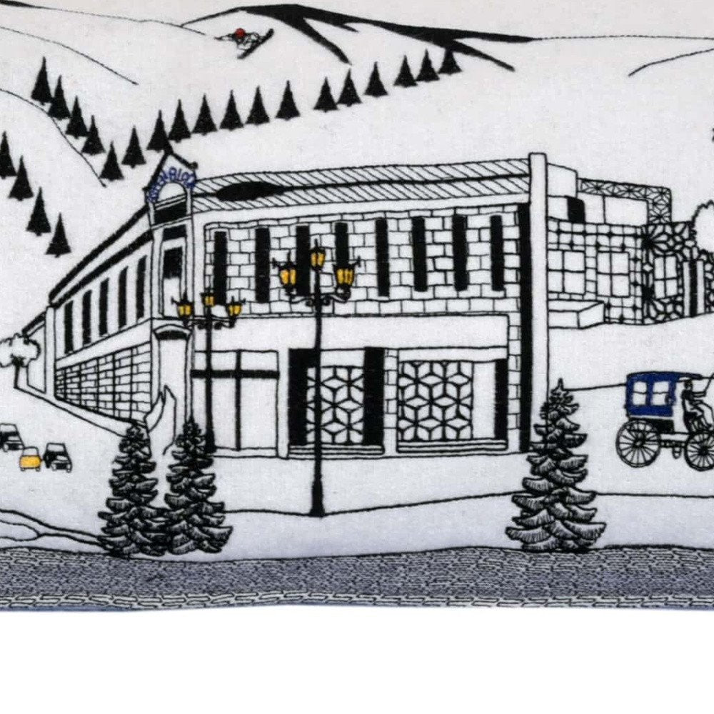 14" X 45" Cream Hometown Pride Wool Lumbar Throw Pillow