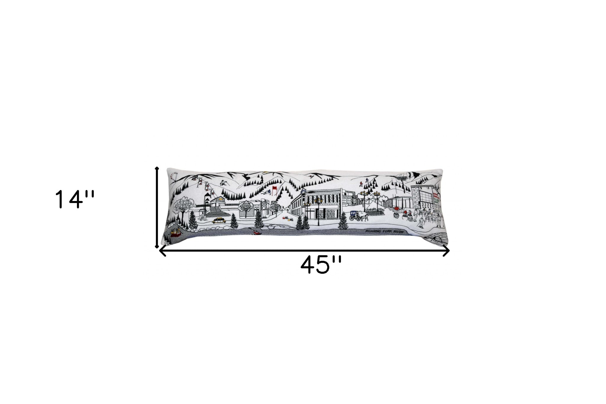 45" White Aspen Daylight Skyline Lumbar Decorative Pillow