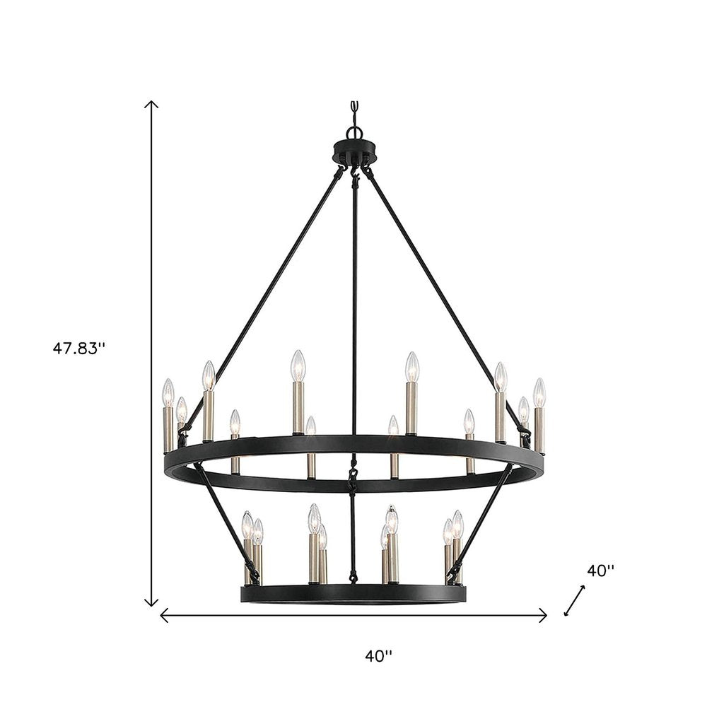 Black Candle Style Multi Light Metal Dimmable Chandelier