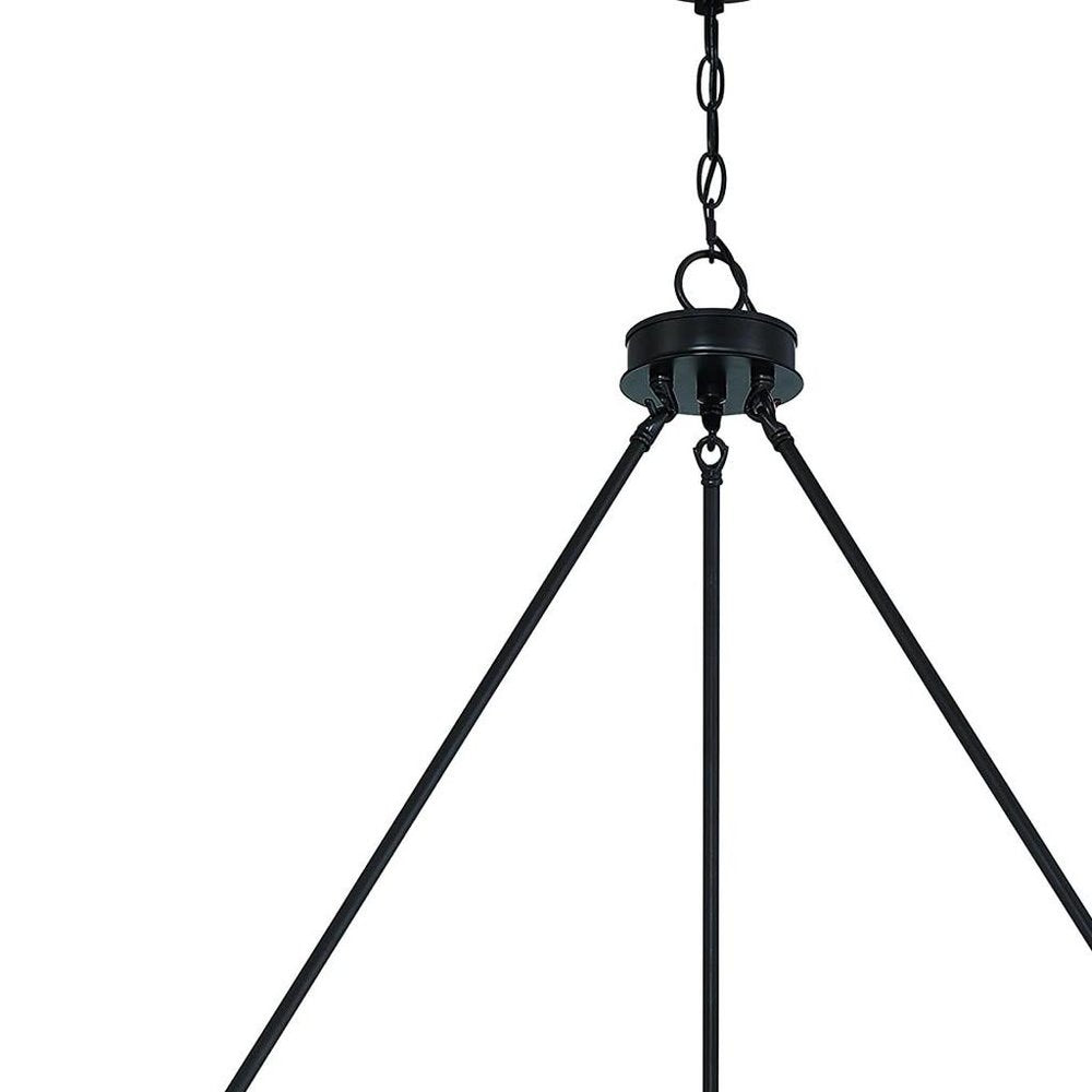 Black And White Candle Style Multi Light Metal Dimmable Chandelier
