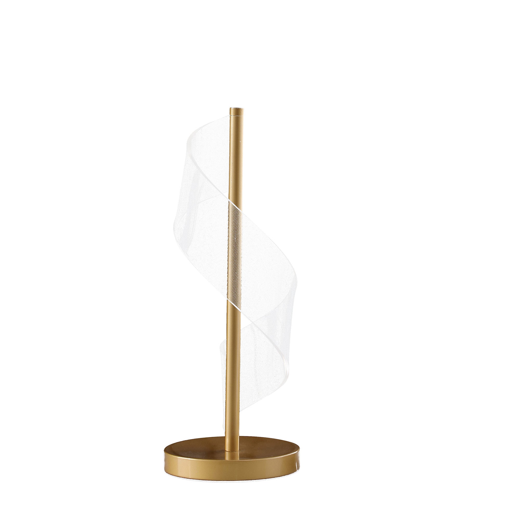 19" Wave Swirl Acrylic Led Brushed Gold Table Lamp Gold Table Lamp