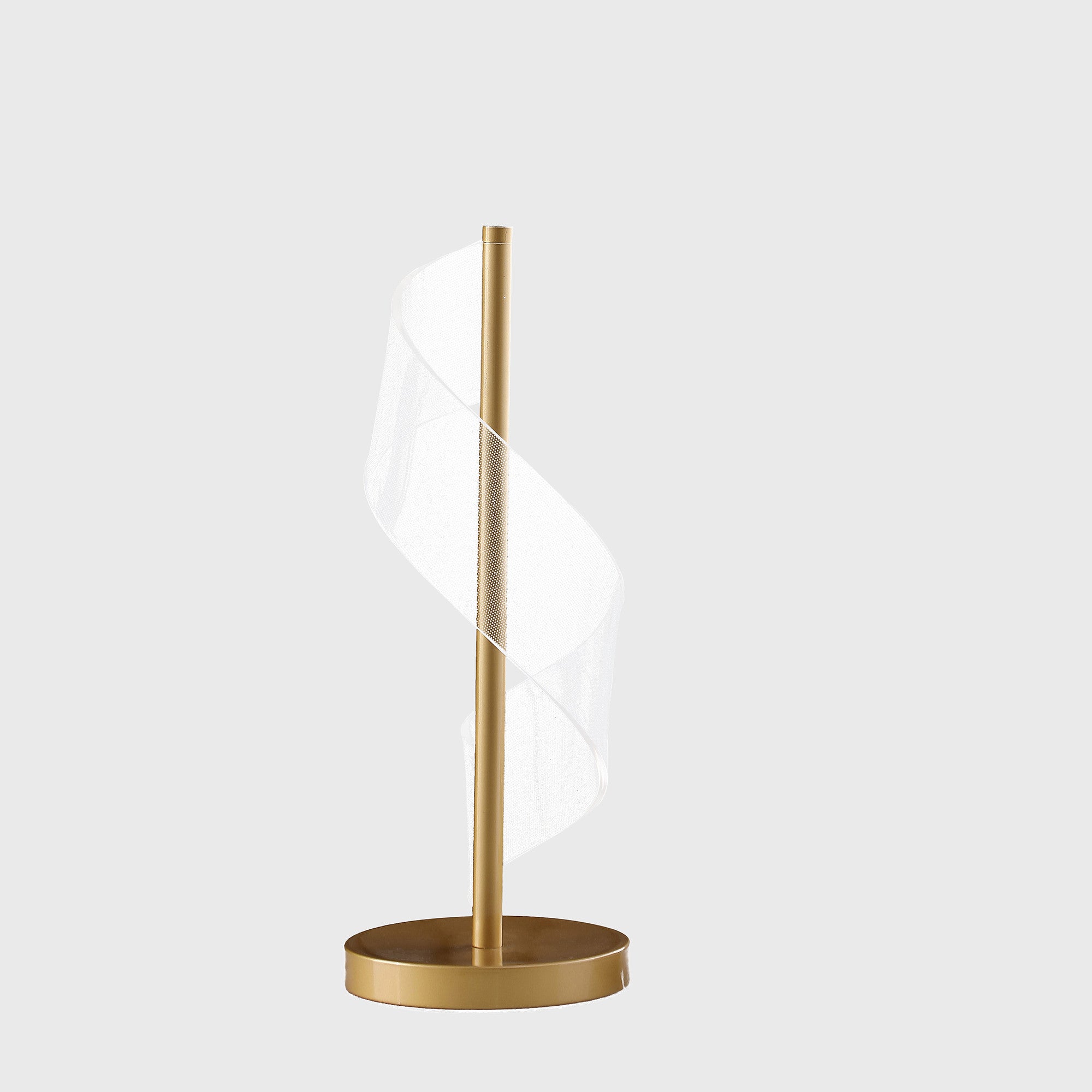 19" Wave Swirl Acrylic Led Brushed Gold Table Lamp Gold Table Lamp
