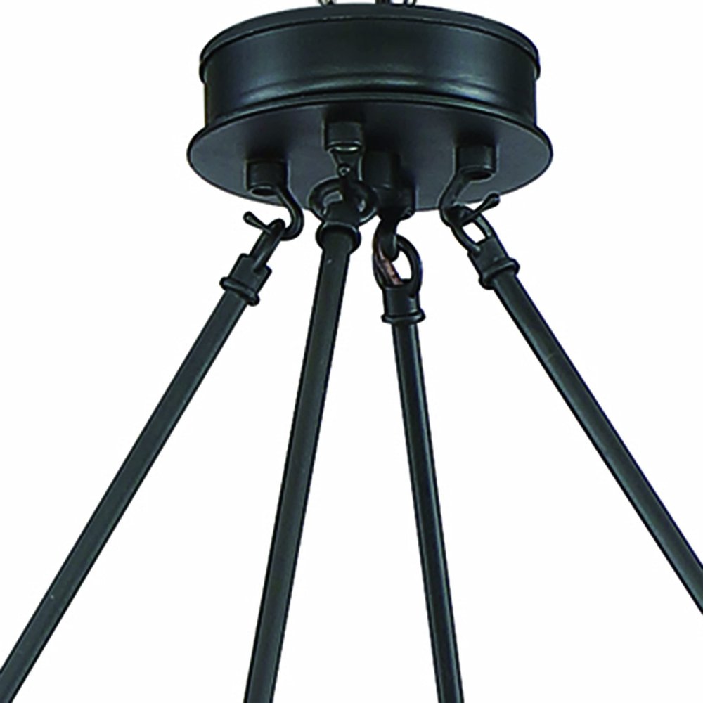 Black Candle Style Twelve Light Metal Dimmable Chandelier