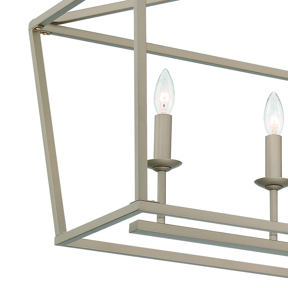 Brass Candle Style Six Light Metal Dimmable Chandelier
