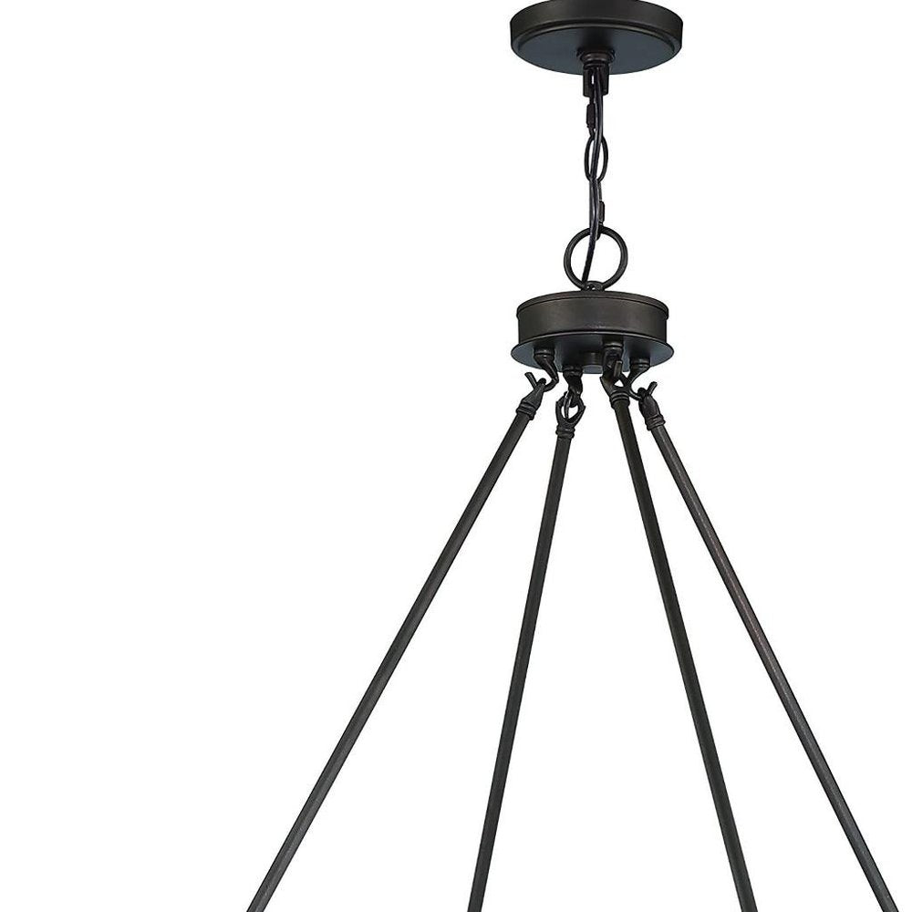Black Candle Style Multi Light Metal Dimmable Chandelier