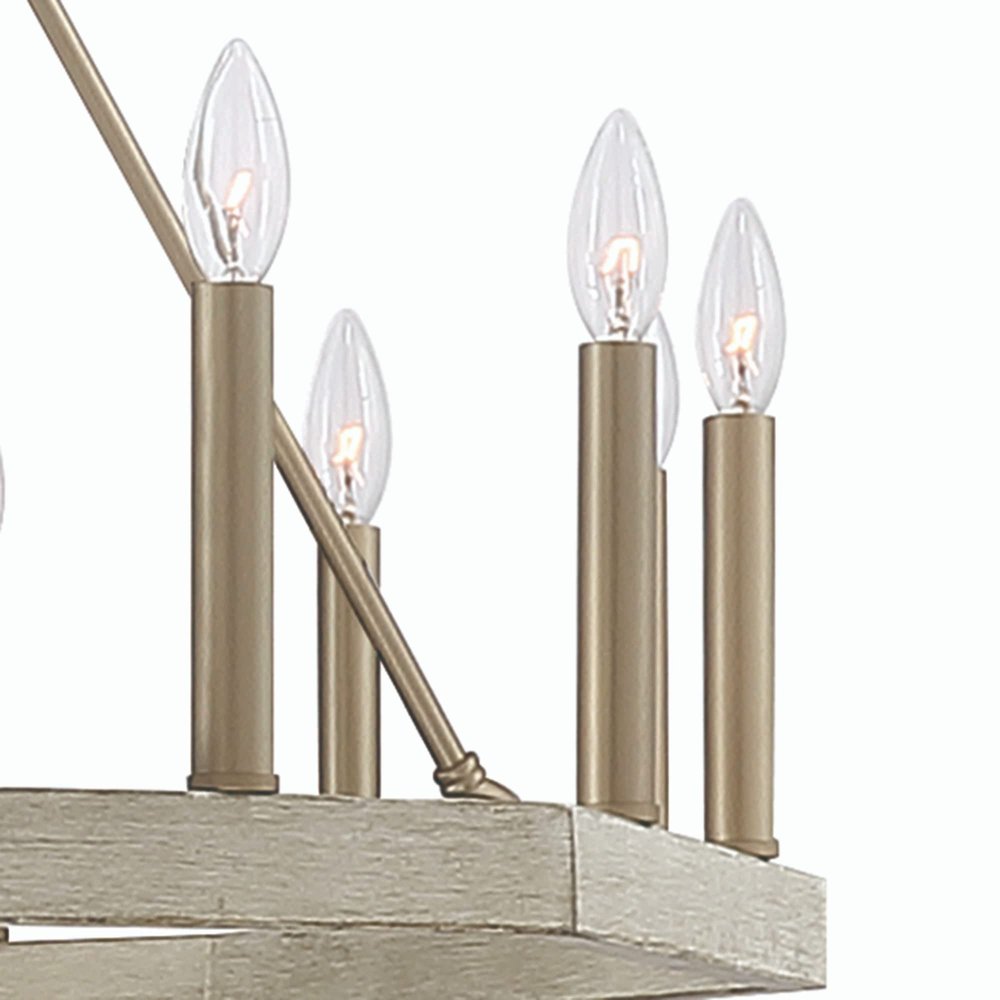 Brass Candle Style Multi Light Metal Dimmable Flush Chandelier