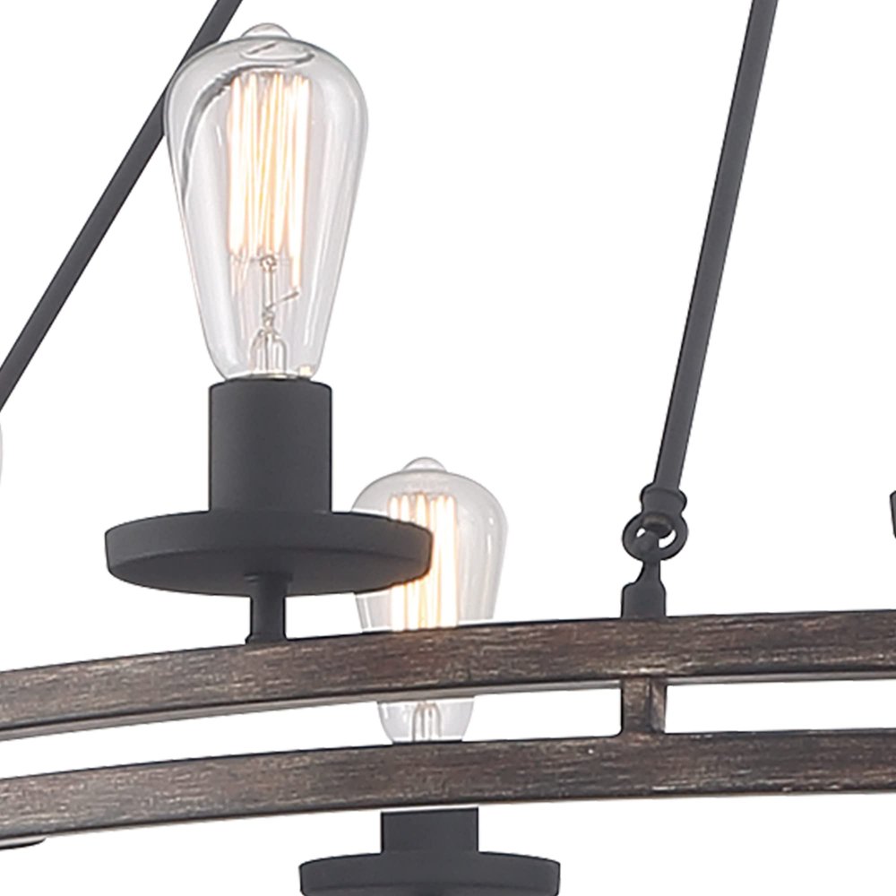 Brown And Black Candle Style Twelve Light Metal Dimmable Chandelier