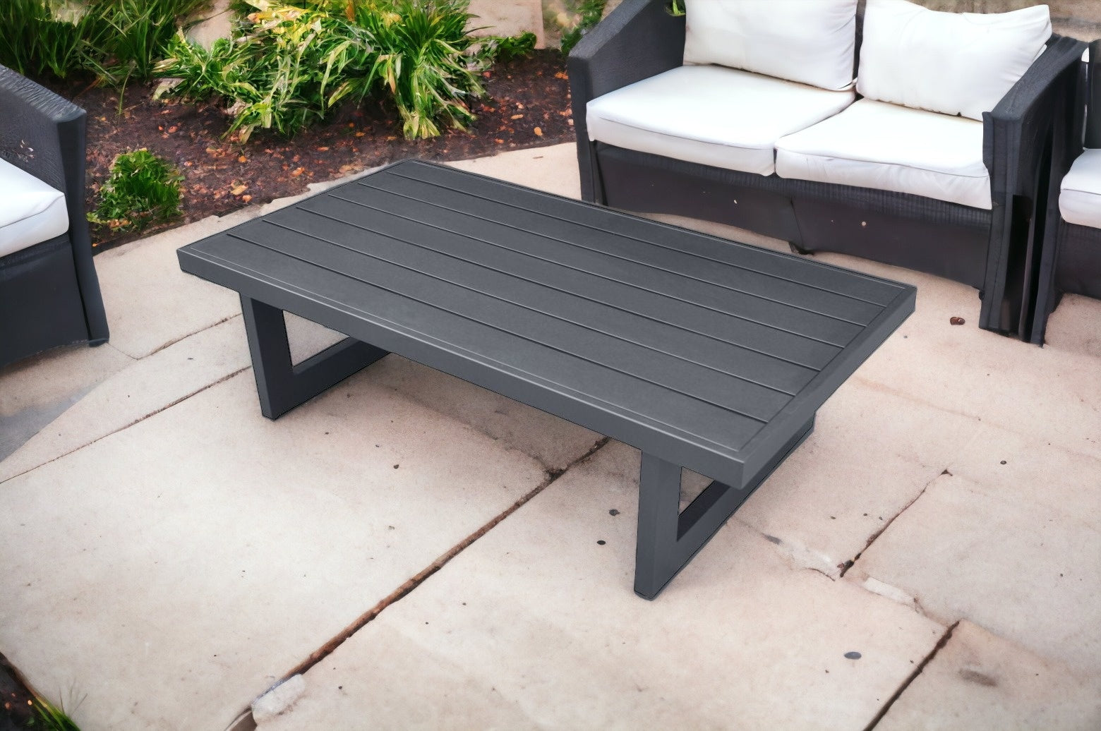 51" Charcoal Aluminum Outdoor Coffee Table