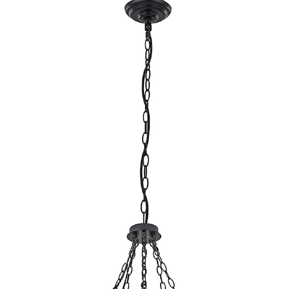 Brown And Black Candle Style Multi Light Metal Dimmable Chandelier