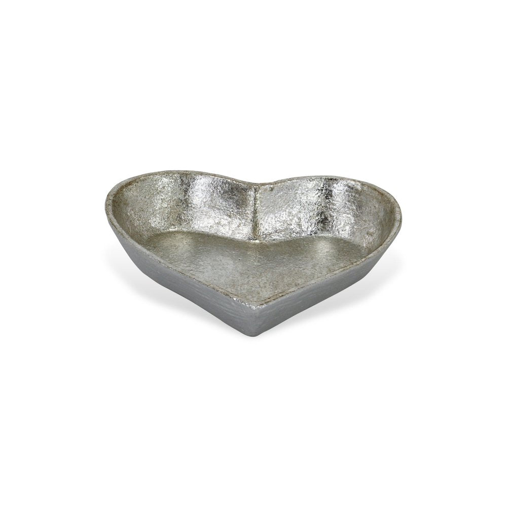 7" Silver Heart Cast Iron Handmade Vanity Tray