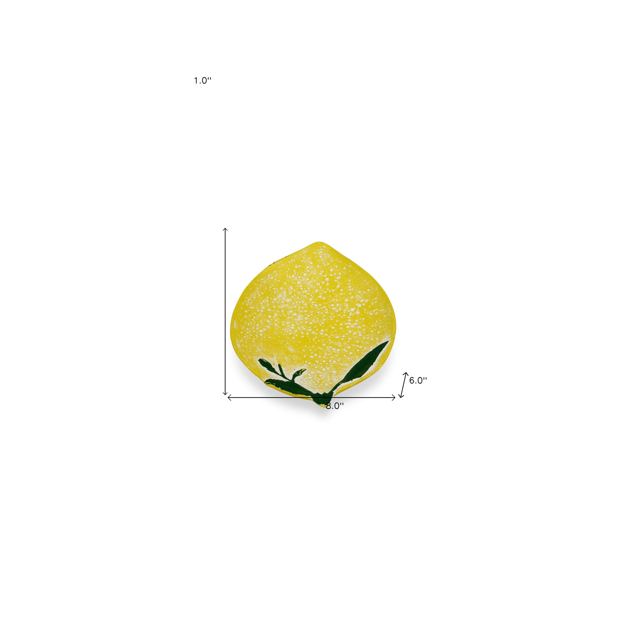 8" Yellow Lemon Metal Handmade Tray