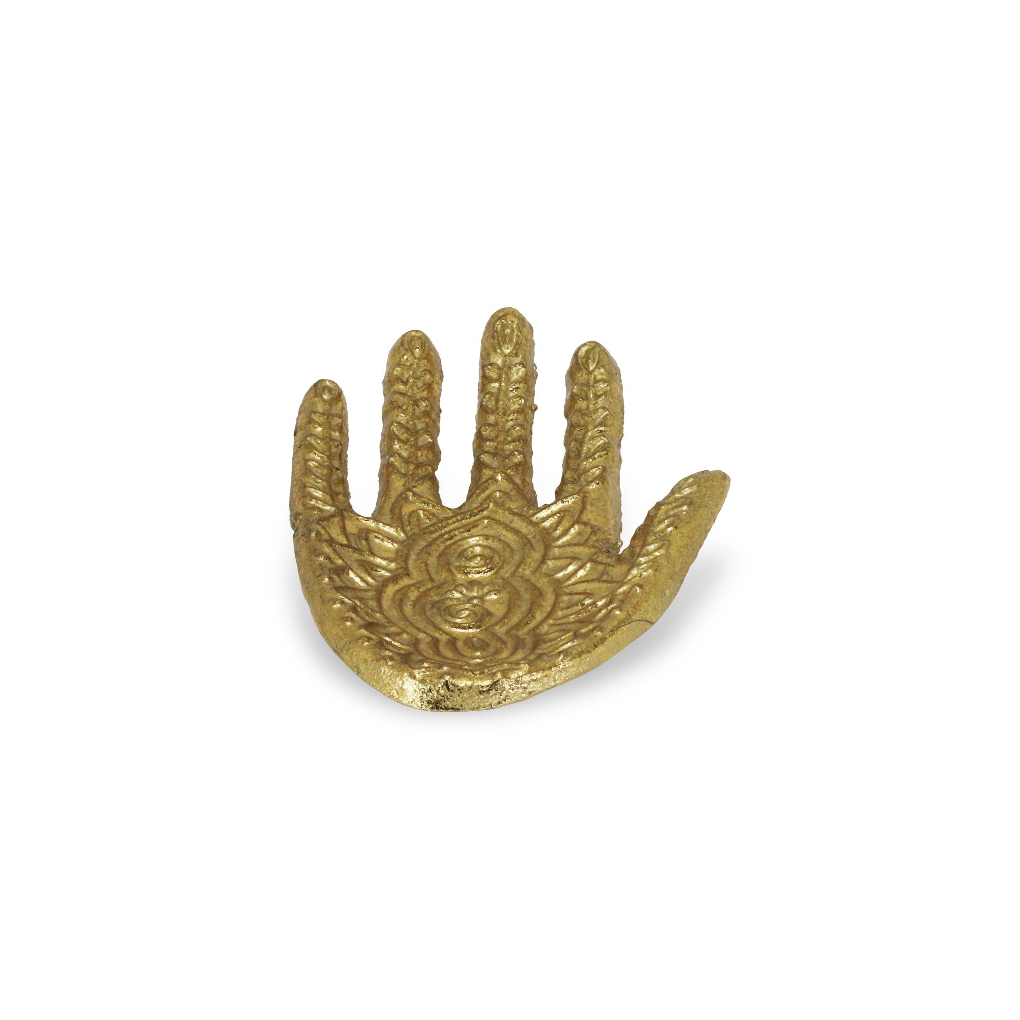 5" Gold Hamza Metal Handmade Tray