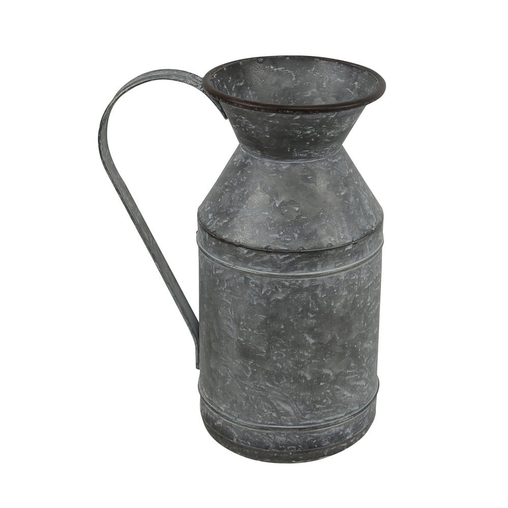 11" Gray Metal Jug Vase