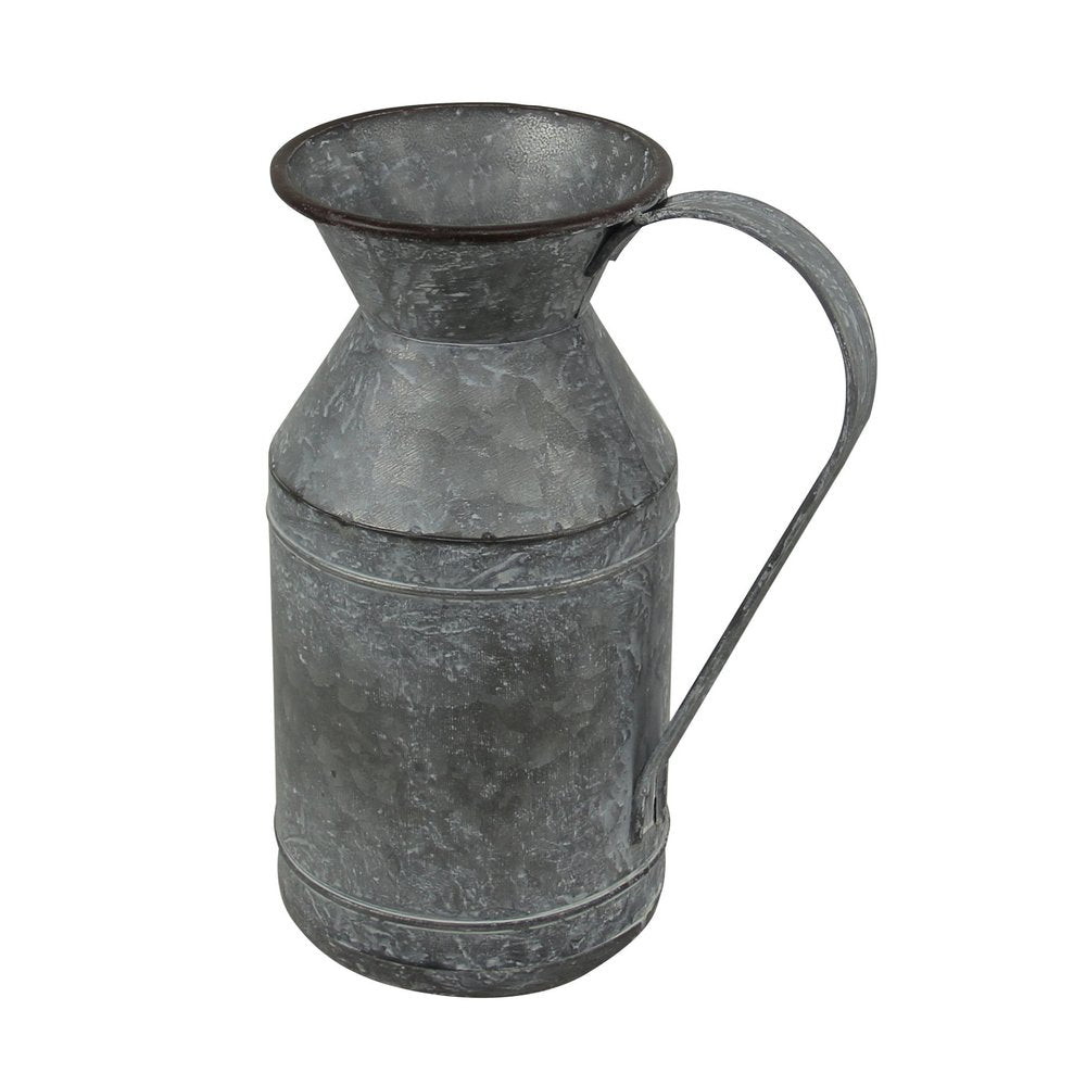11" Gray Metal Jug Vase