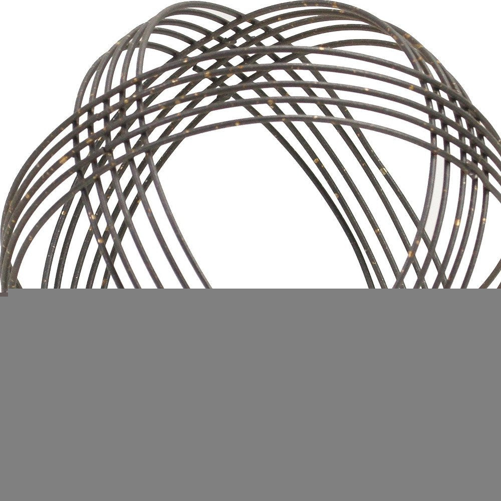 7" Gray Metal Hand Painted Decorative Orb Tabletop Sculpture