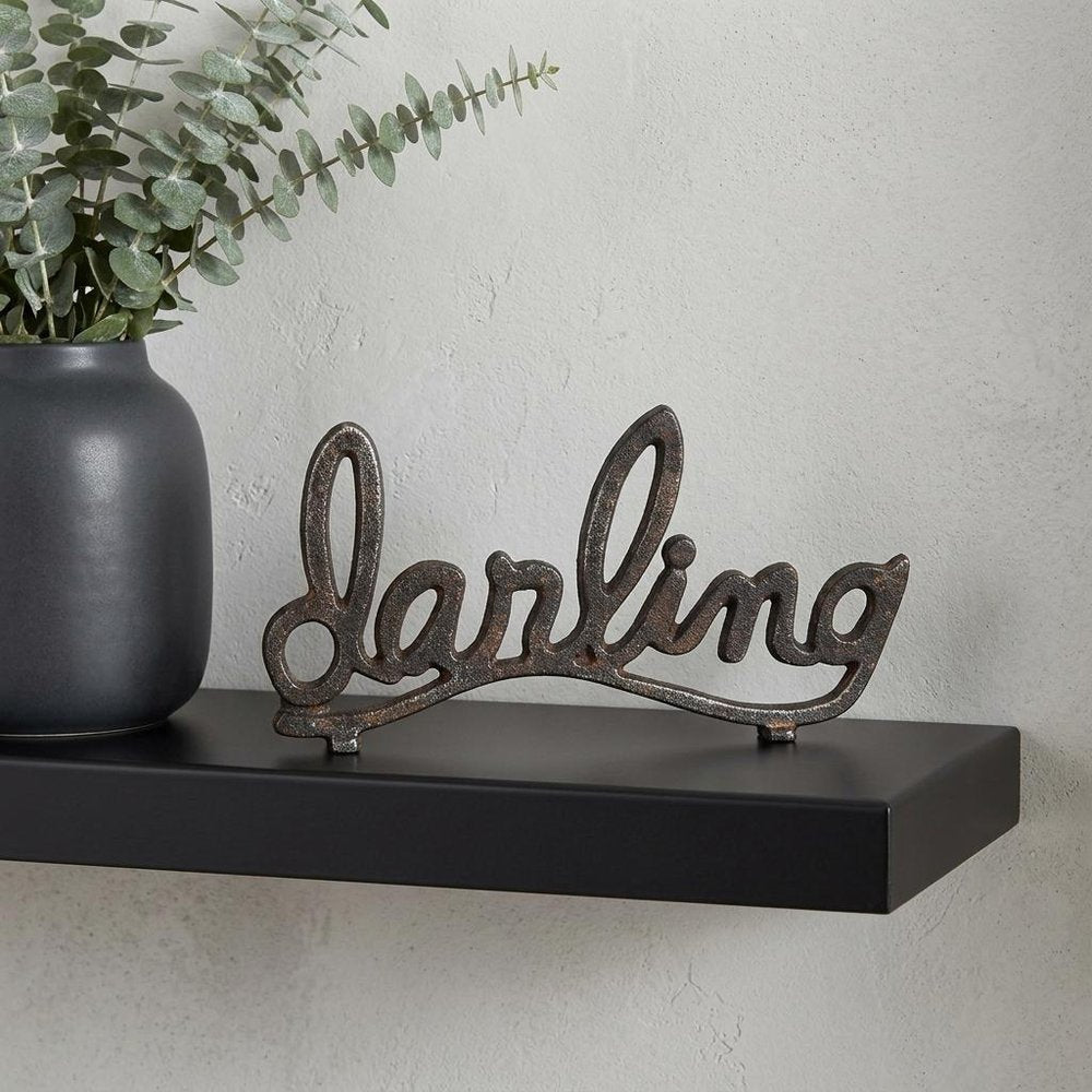 5" Black Cast Iron Hand Painted Darling Tabletop Sculpture