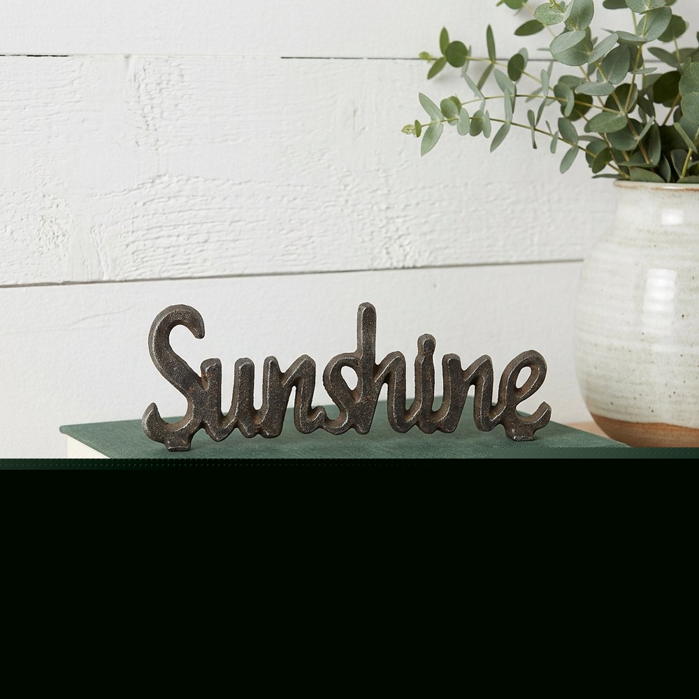 3" Black Cast Iron Hand Painted Sunshine Sculpture