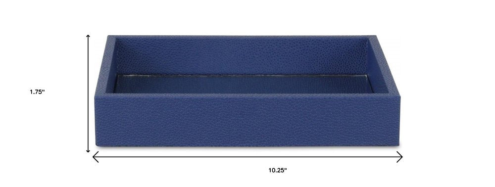 10" Navy Blue Rectangular Wood Handmade Tray
