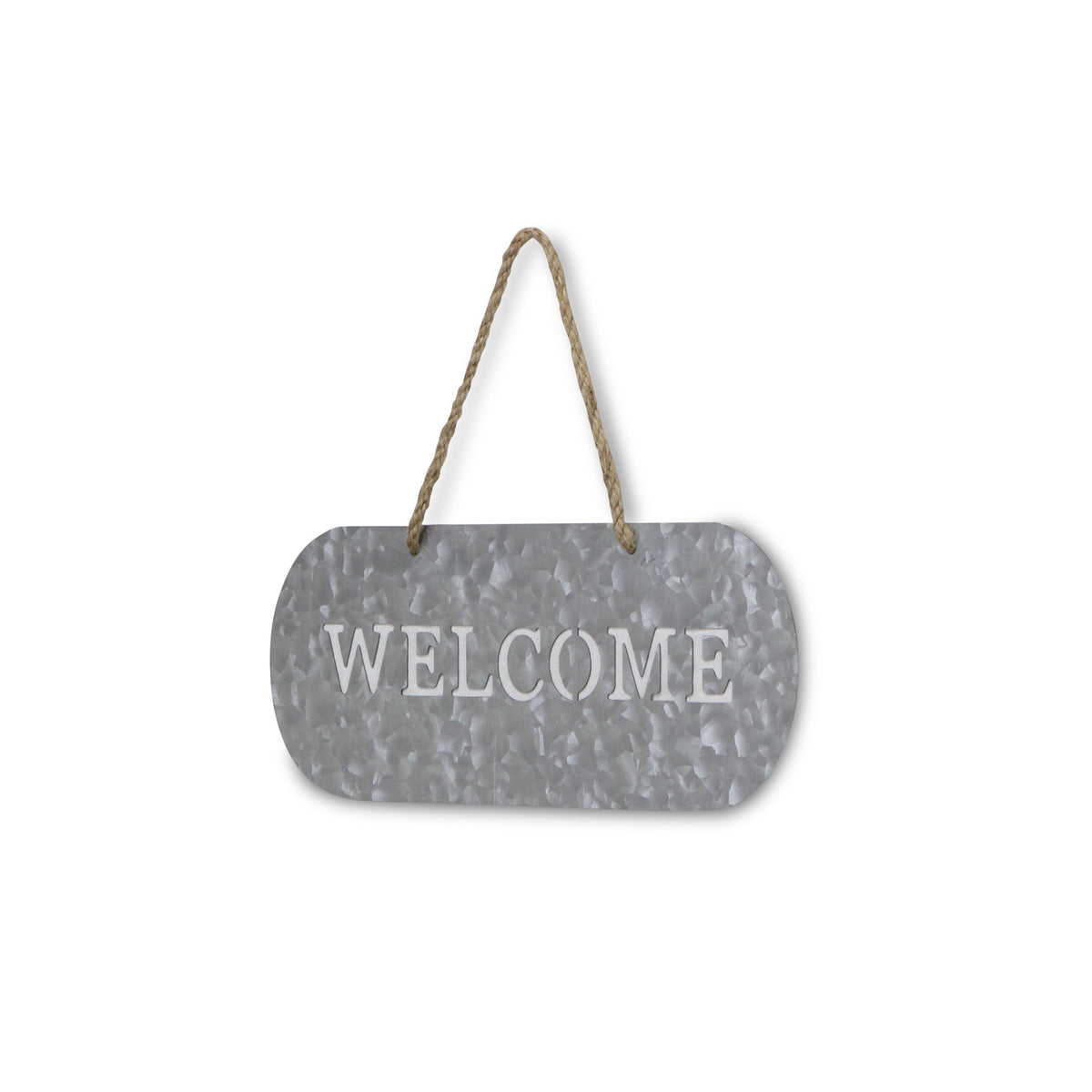 5" X 11" Gray Handcrafted Welcome Galvanized Metal Wall Decor