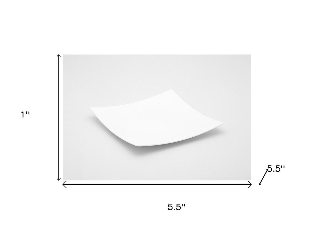 White Six Piece Square Bone China Service For Six Bread and Butter Set