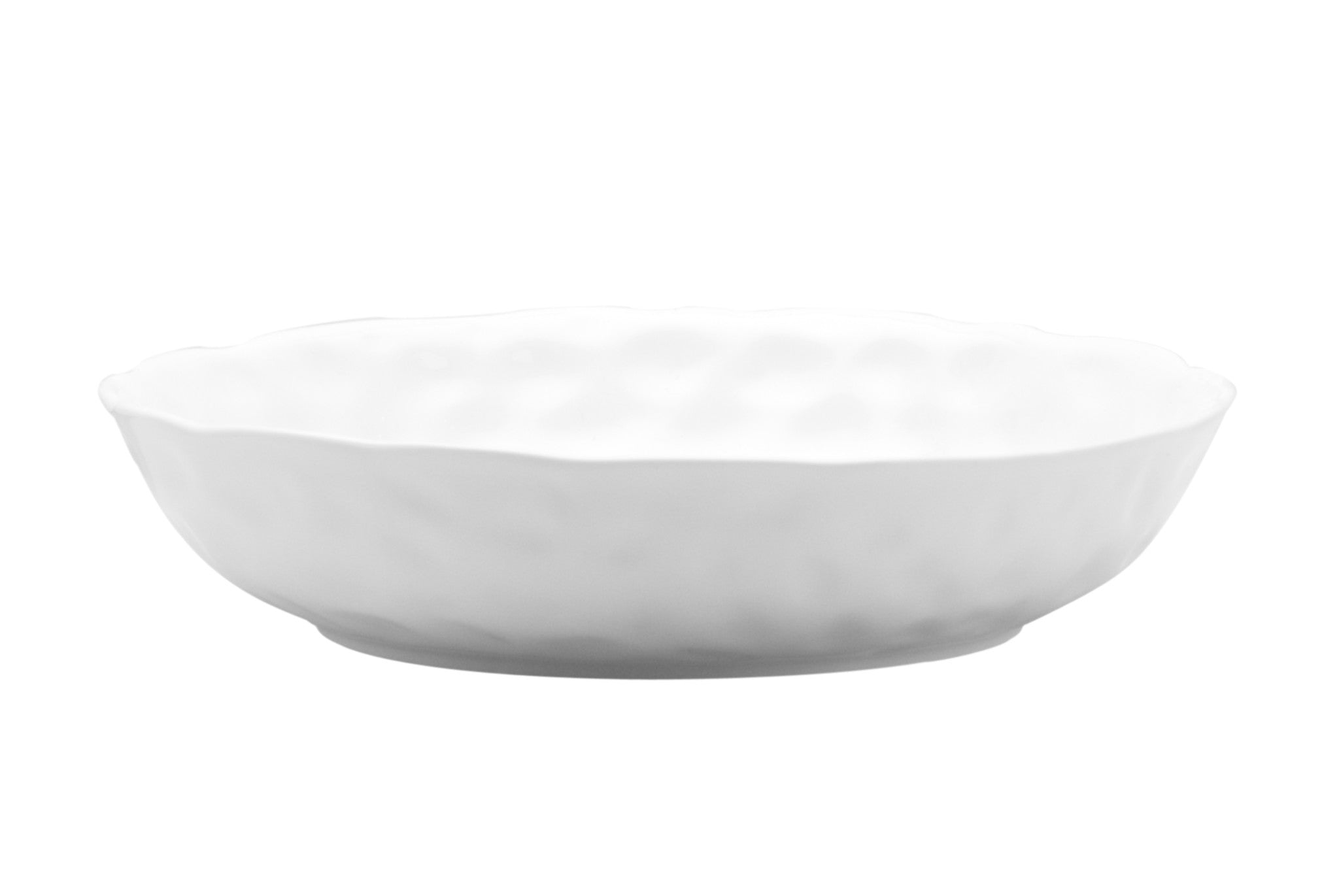 White Six Piece Round Pebbled Porcelain Service For Six Bowl Set