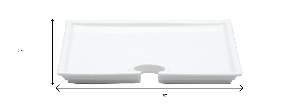 Set of Six+ White Square Porcelain China Serving Tray