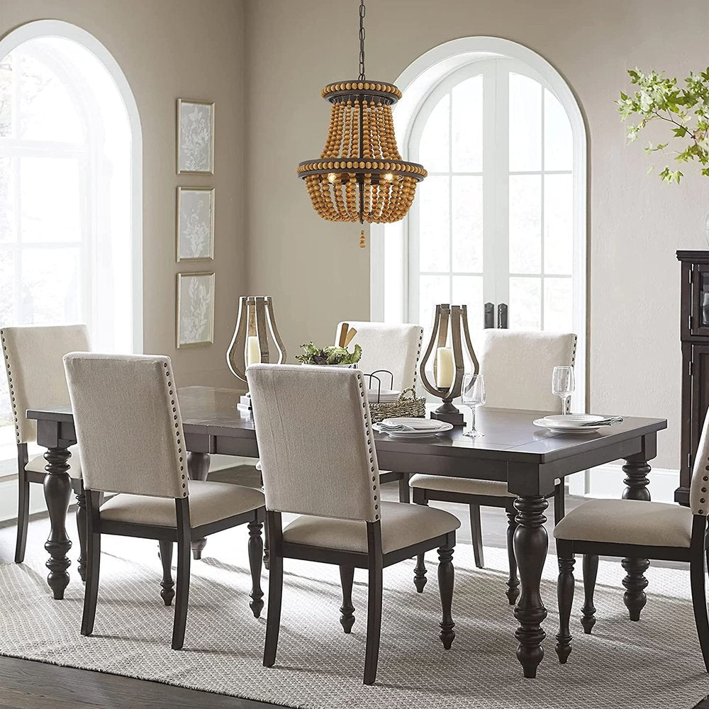 Brown And Black Candle Style Three Light Metal Dimmable Chandelier