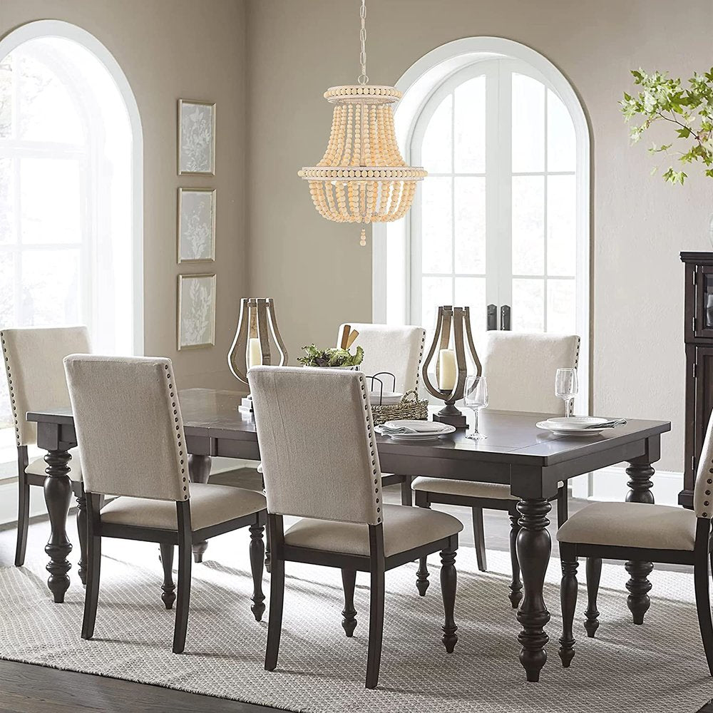 Natural And White Candle Style Three Light Metal Dimmable Chandelier
