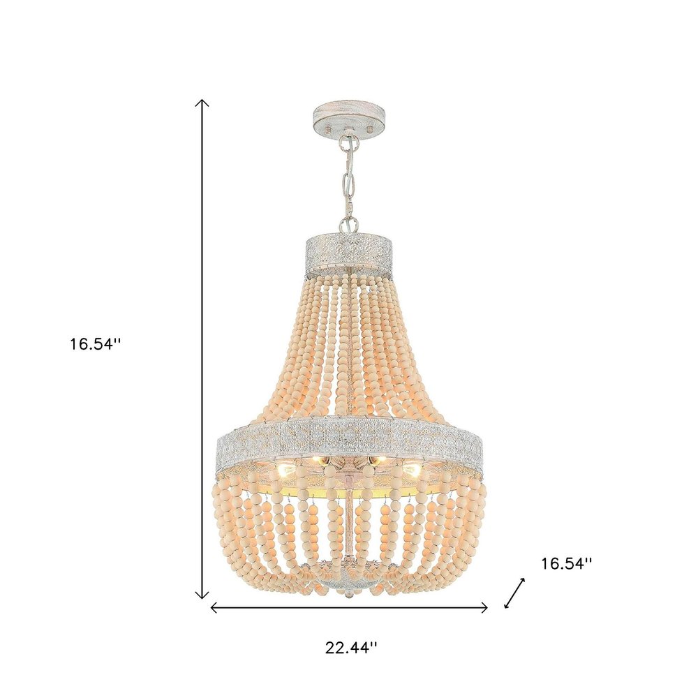 Gold And White Candle Style Five Light Metal Dimmable Chandelier