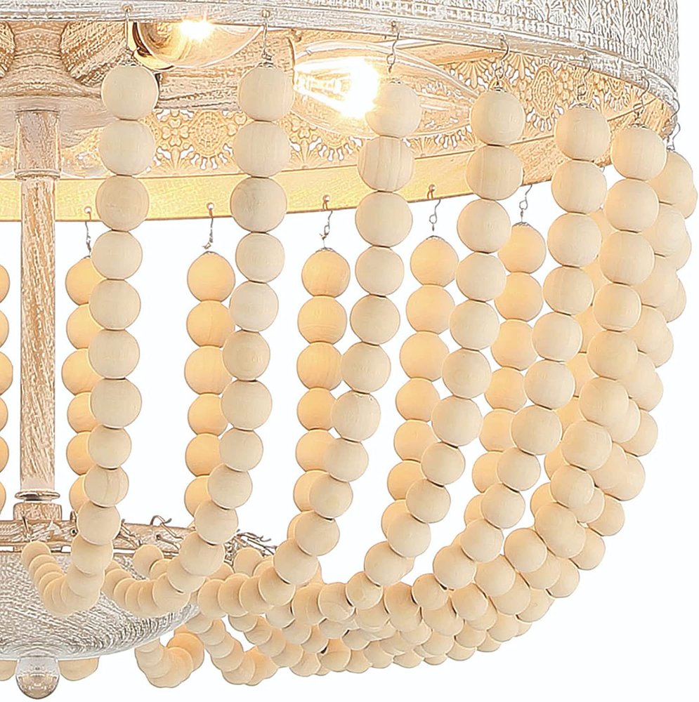 Gold And White Candle Style Five Light Metal Dimmable Chandelier