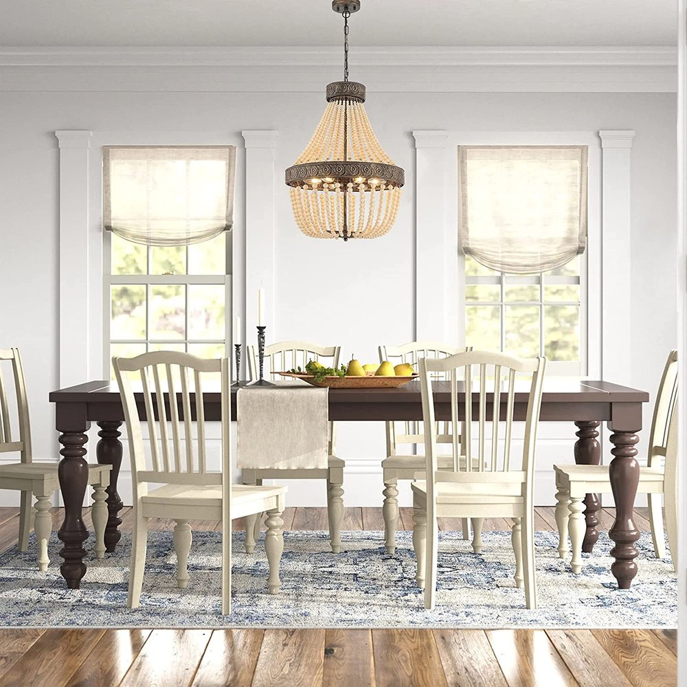 Black And Gold Candle Style Six Light Metal Dimmable Chandelier