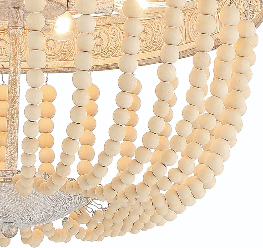 Gold And White Candle Style Six Light Metal Dimmable Chandelier