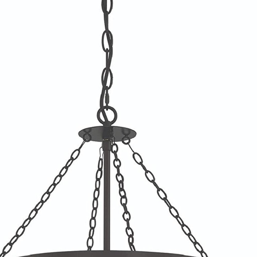 Black And Gold Candle Style Five Light Metal Dimmable Chandelier