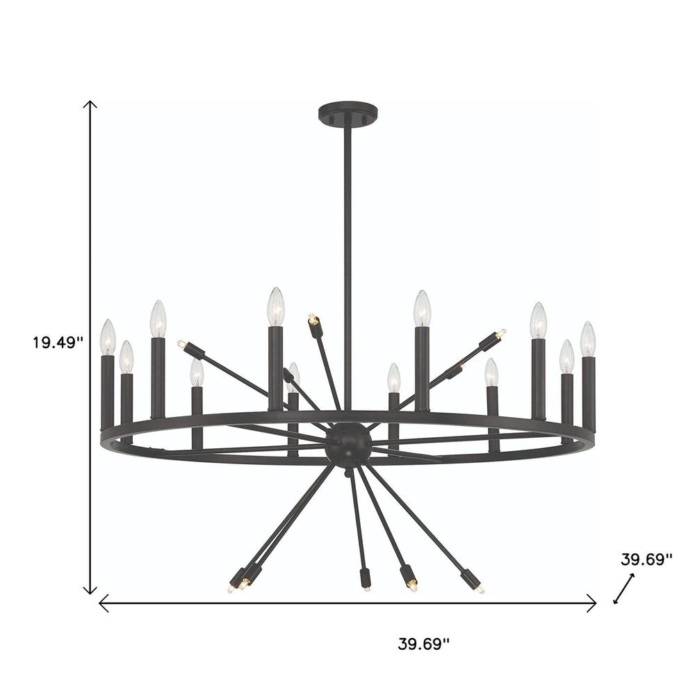 Black Candle Style Multi Light Metal Dimmable Chandelier