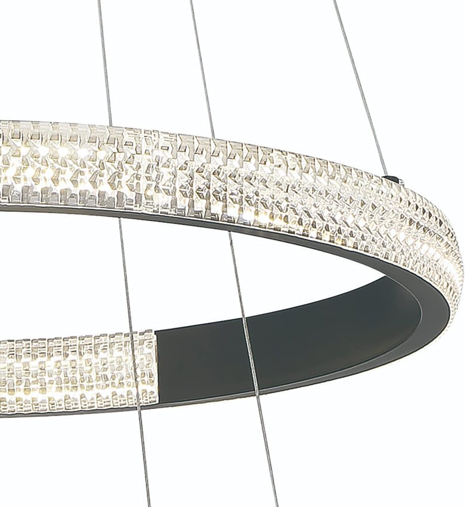 Black Candle Style Three Light Metal LED Dimmable Chandelier
