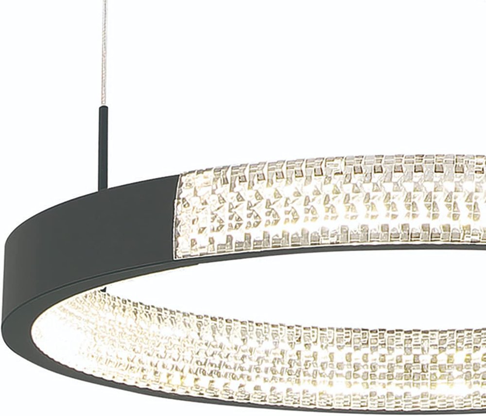 Black Candle Style Three Light Metal LED Dimmable Chandelier