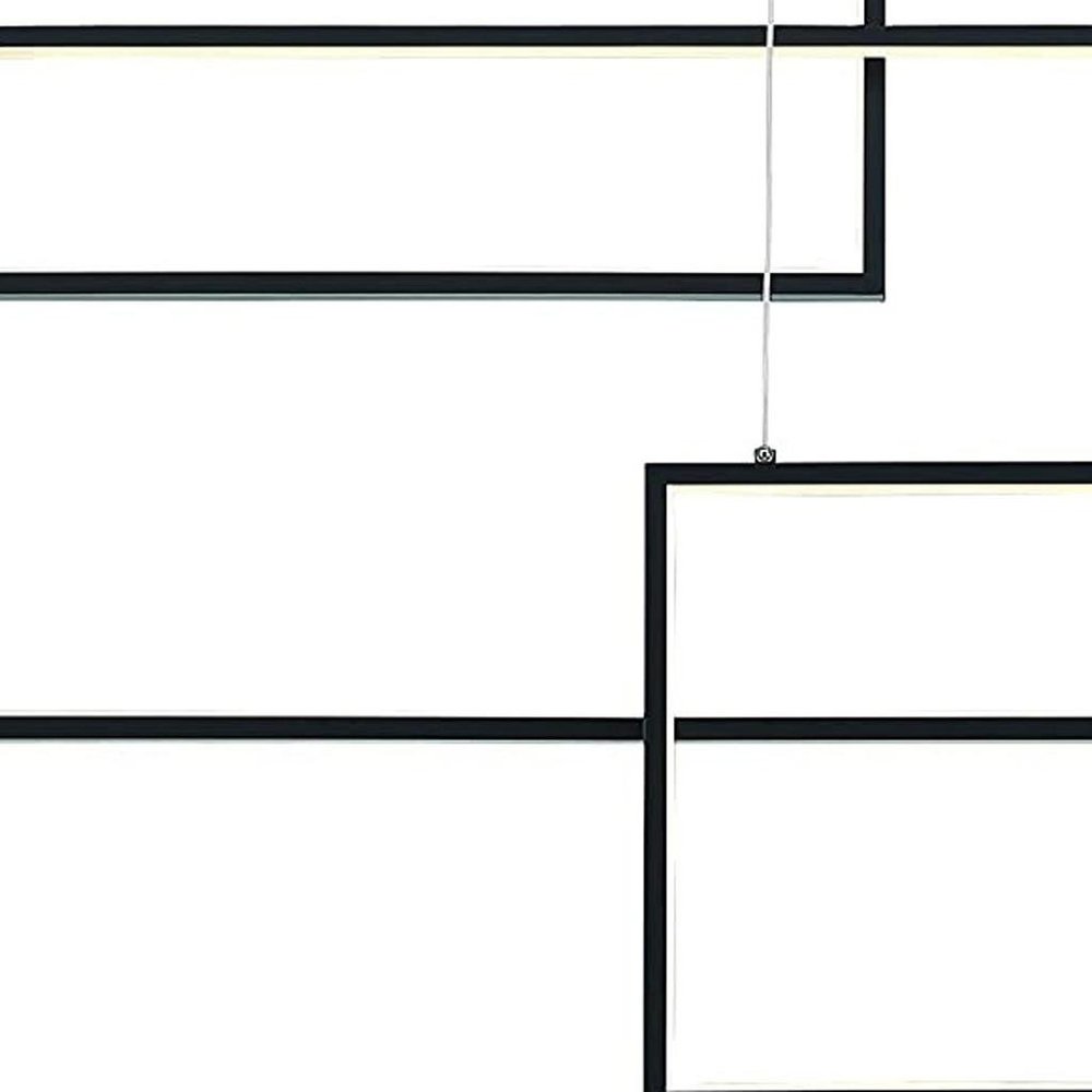 Black Candle Style Three Light Metal LED Dimmable Chandelier