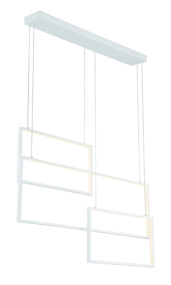White Candle Style Three Light Metal LED Dimmable Chandelier