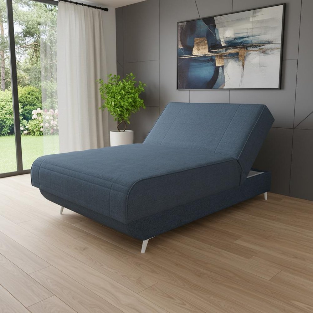 Blue Jeans and Blue Full Adjustable Upholstered Polyester No Bed Frame with Mattress