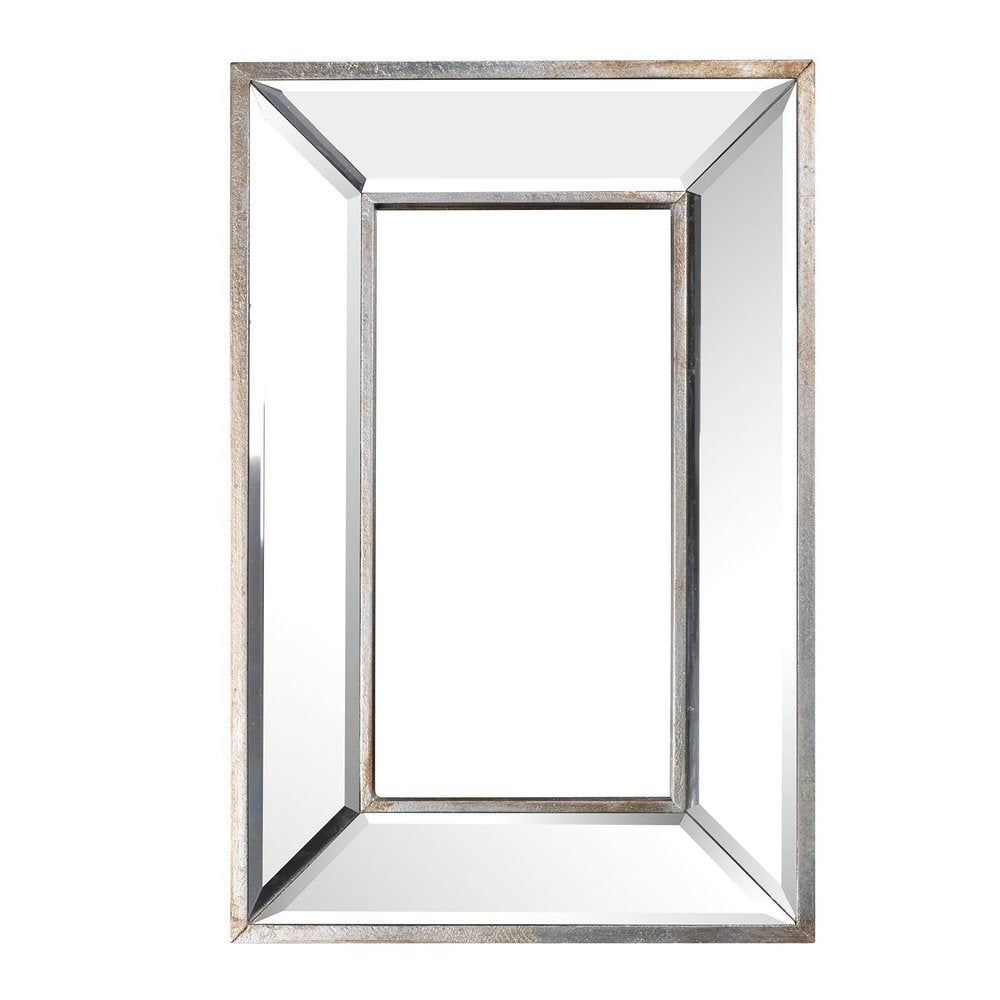 18" Silver Beveled Glass Framed Accent Mirror