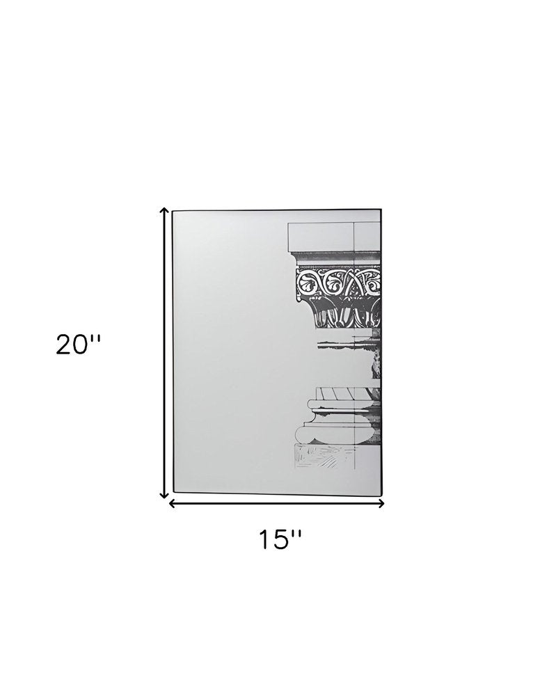 Set of Six Decorative Antiqued Glass Black Metal Framed Mirror Set