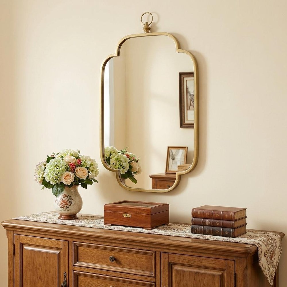 36" Gold Novelty Iron Framed Accent Mirror