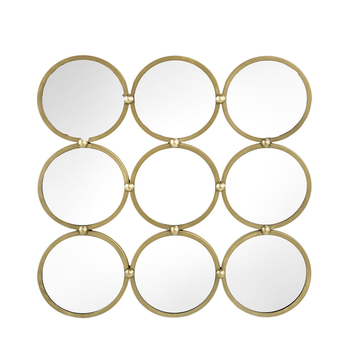 27" Gold Square Iron Framed Accent Mirror
