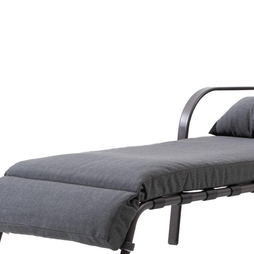 40" Dark Gray Aluminum Six Position Adjustable Outdoor Chaise Lounge with Gray Cushion
