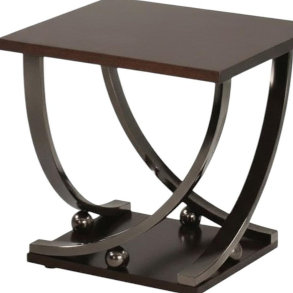 23" Black and Brown End Table
