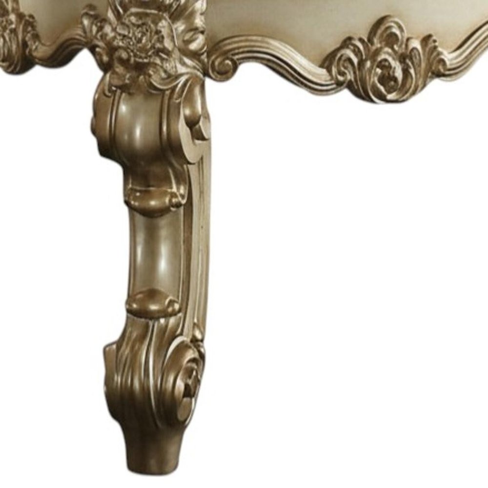 26" Gold Patina Manufactured Wood Square End Table