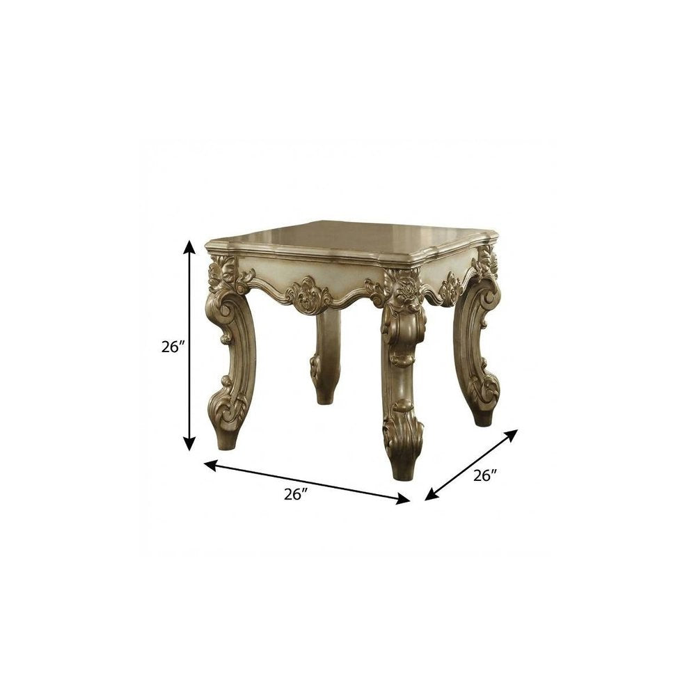 26" Gold Patina Manufactured Wood Square End Table