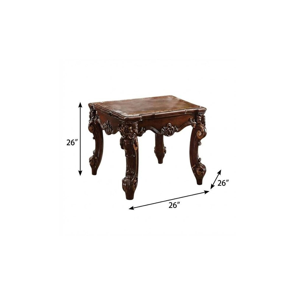 26" Cherry Manufactured Wood Square End Table