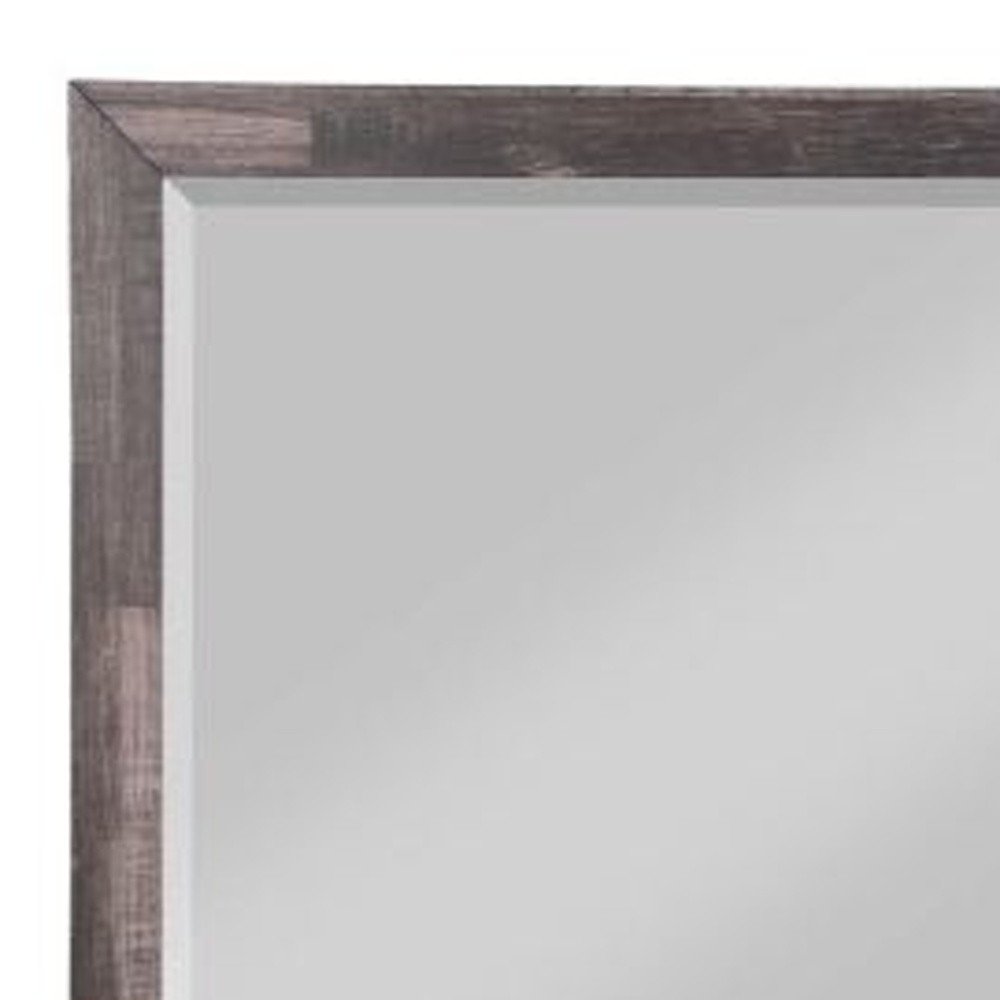 36" Brown Wood Framed Mounted Dresser Mirror