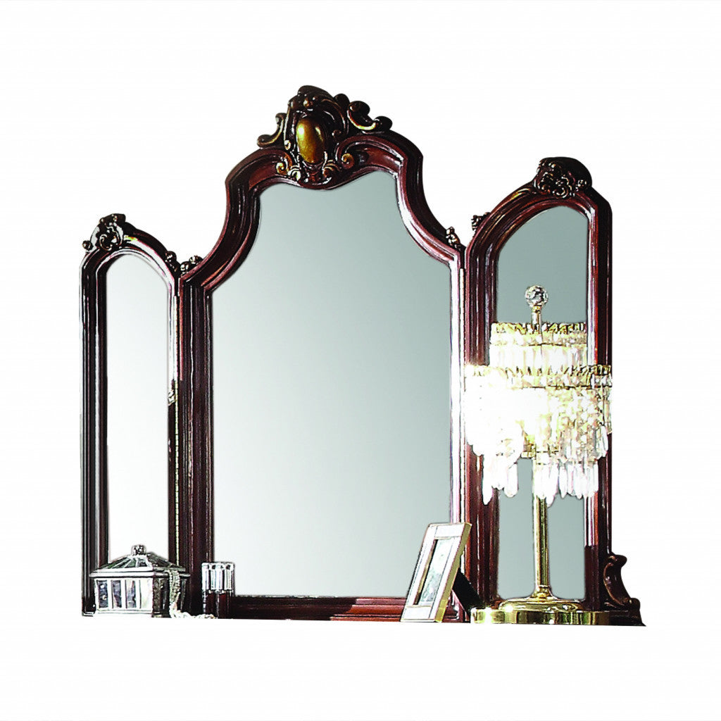 45" Irregular Dresser Wood Mirror